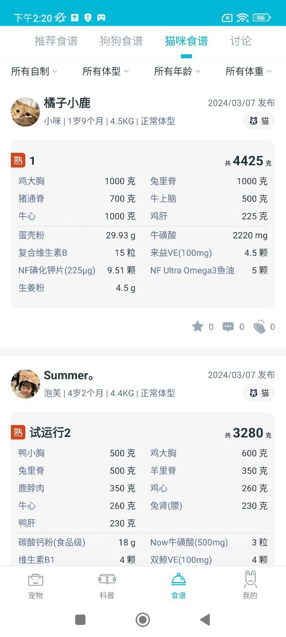 嗷嗚貓狗食譜